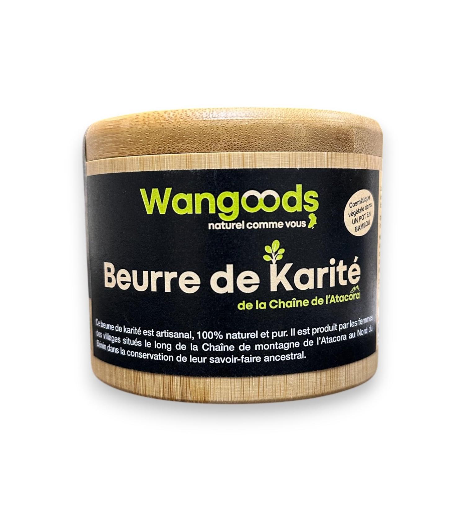 Pure Shea Butter Wangoods 180 g - 100% Natural Native to Atacora Benin No Additives or Preservatives Eco-friendly Bamboo Pot - Buy Online on GoSupps.com