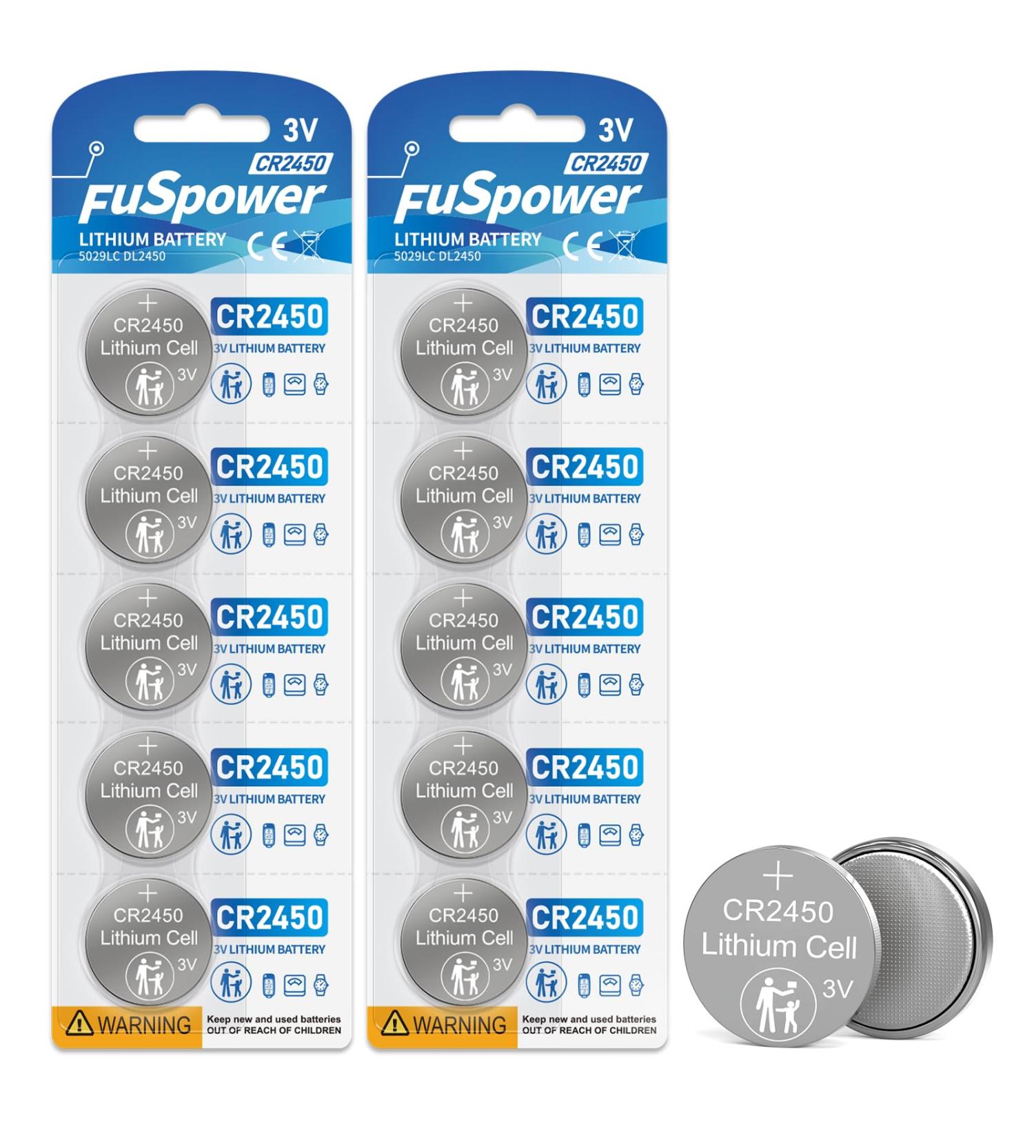 CR2450 3V Lithium Battery CR 2450 Lithium Batteries DL2450 ECR2450 CR2450 3V Lithium Coin Cell Battery for Welding Helmet Alarm System Thermometer 10pcs - Buy Online on GoSupps.com