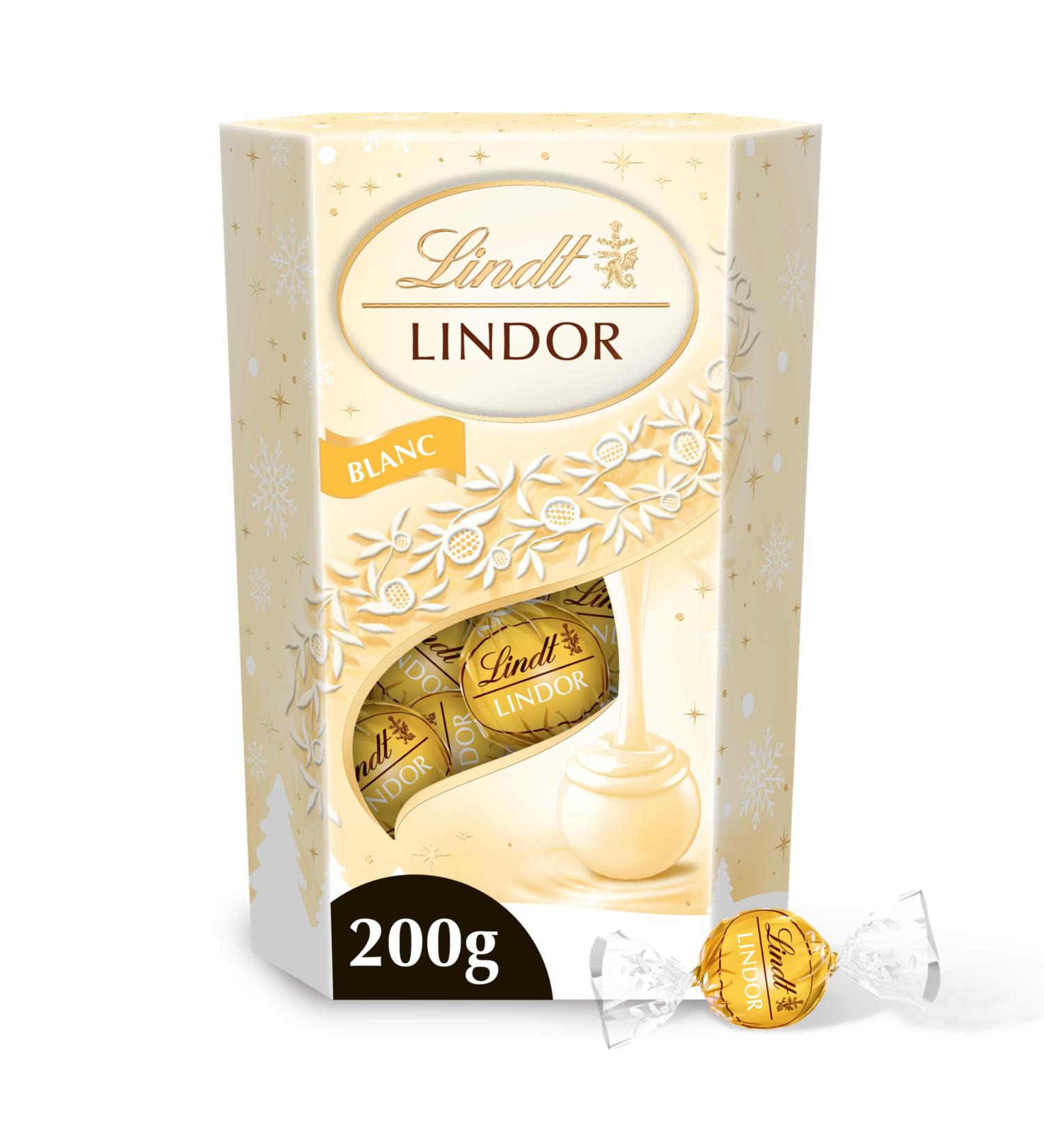 Lindt - Cornet LINDOR - Assortiment de Chocolats Blancs - C ur fondant - Id al pour No l 200g Blanc 200g - Buy Online on GoSupps.com