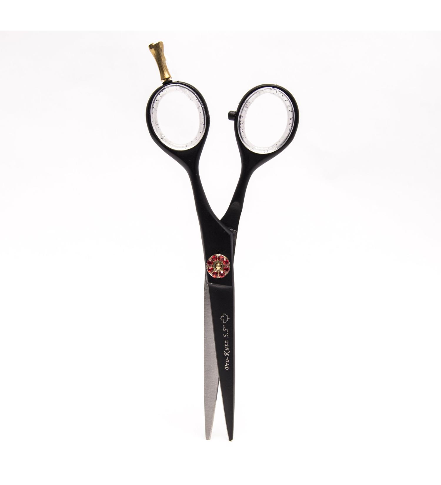 Pro-Kutz Professional Hairdressing Black Cat Scissors 5.5" Super Sharp Blades Hair Cutting Scissors Salon Shears for Hairdressers Barbers Stylists Beginners Trainees with Free Pouch and Comb - Buy Online on GoSupps.com