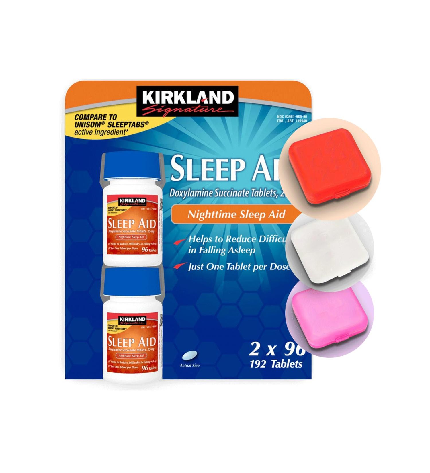 Buy Kirkland Signature Sleep Aid 2 Pack (192 Tablets 25mg) - Premium Travel Pill Case Included - International Shipping Available - Buy Online on GoSupps.com