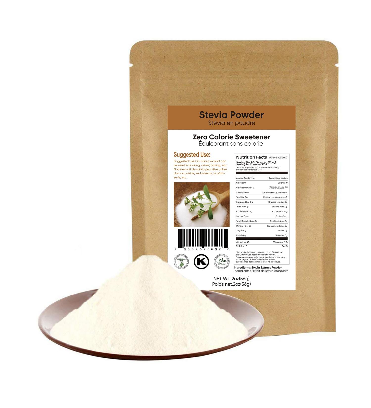 CCnature Stevia Powder Extract Natural Sweetener Zero Calorie Sugar Substitute 2oz 56.7 g (Pack of 1) - Buy Online on GoSupps.com