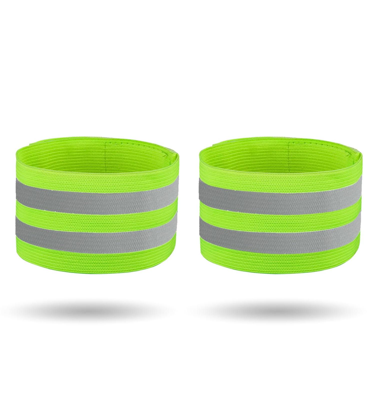 Fagent Double Reflecting Tapes Set - Elastic Reflector Strap with Velcro Fastener & Strong Strips for Hiking Cycling & Outdoor Jogging (Green) - Buy Online on GoSupps.com