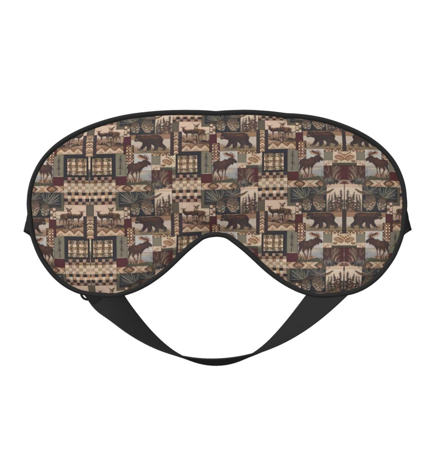 Rustic Lodge Bear Eye Mask | Soft Adjustable Sleep Mask for Men & Women | Comfortable Nighttime Eye Covers - Buy Online on GoSupps.com