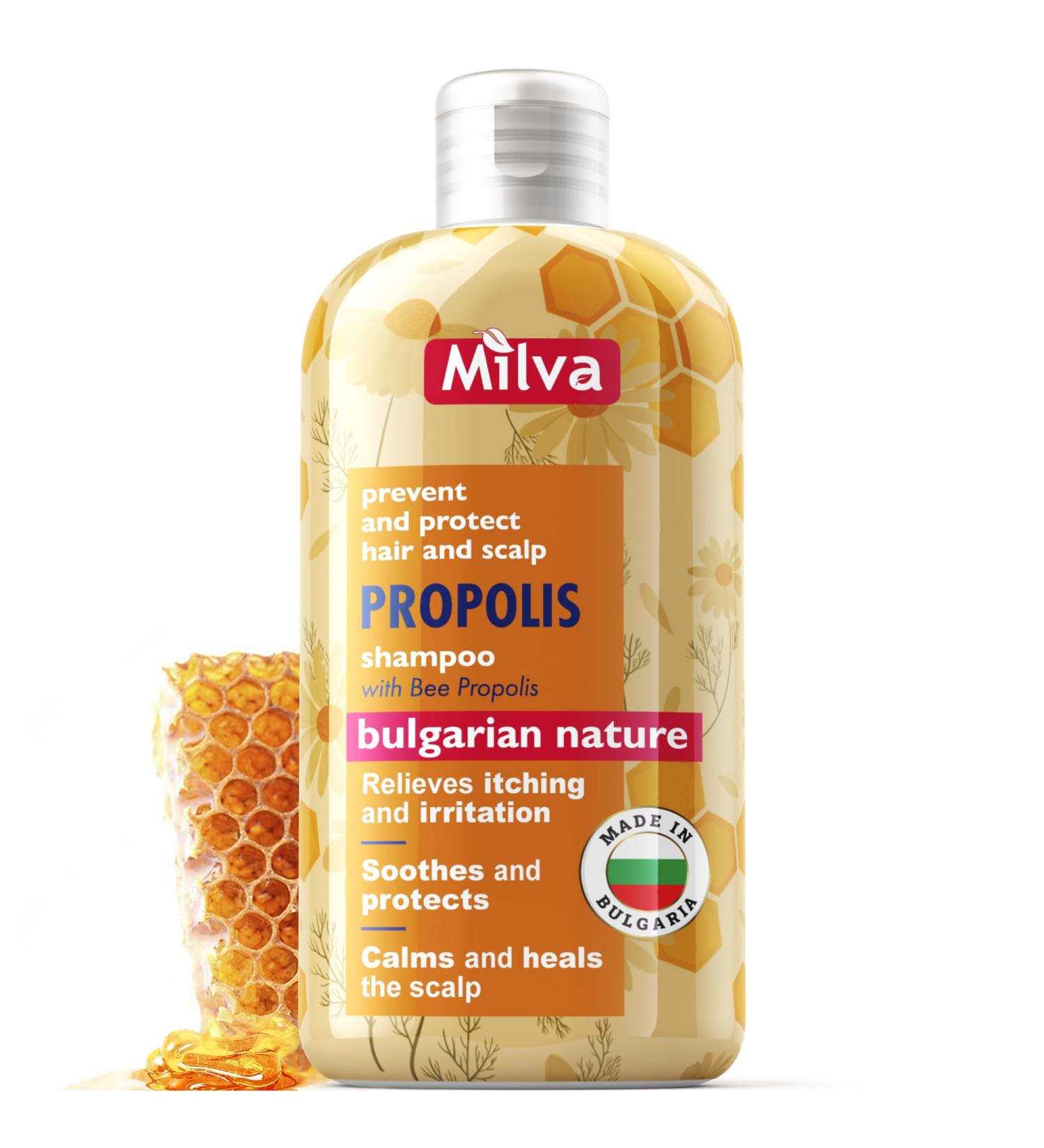 Buy Milva Honey-Bee Propolis Shampoo 200ml - Strengthen Hair Promote Growth Remove Dandruff & Soothe Scalp - International Shipping Available - Buy Online on GoSupps.com