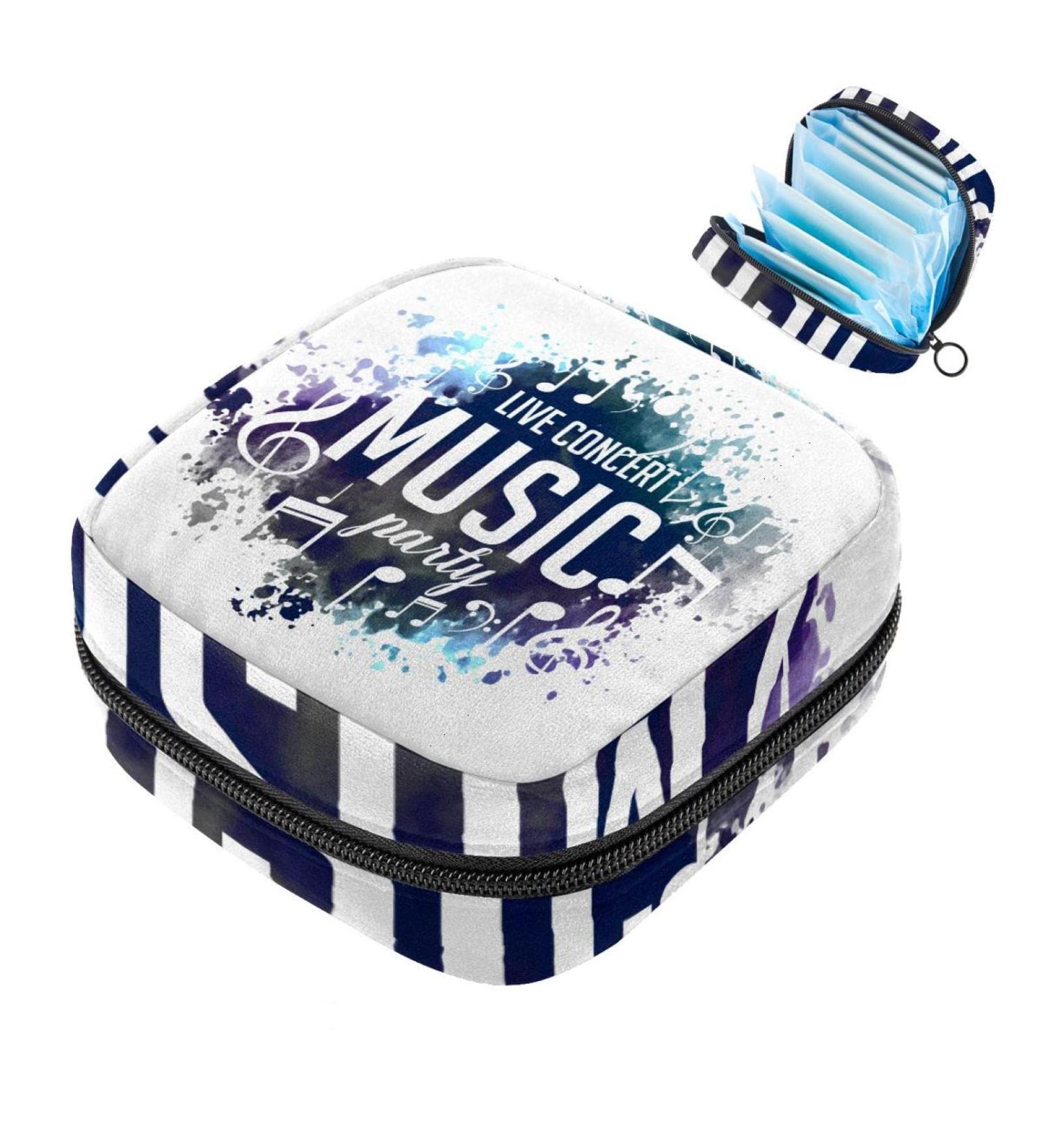 Stylish Women's Music Note Binding-Up Bag | Tampon Storage & Zip Pockets | Multi-Purpose Menstrual Bags - Buy Online on GoSupps.com