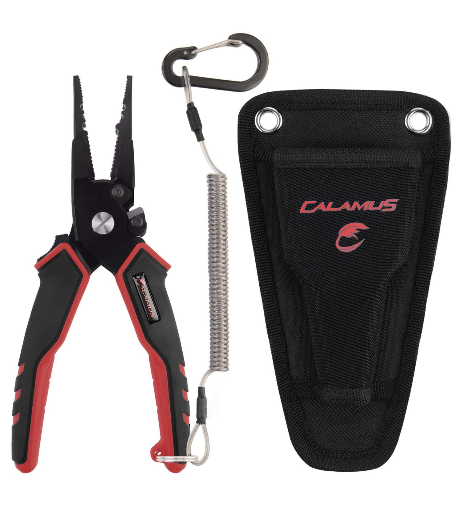 Calamus Fishing Pliers | Lightweight Aluminum Vanadium Cutters with Rubber Handles | Saltwater Resistant Gear for Men | Straight Nose - Red - Buy Online on GoSupps.com