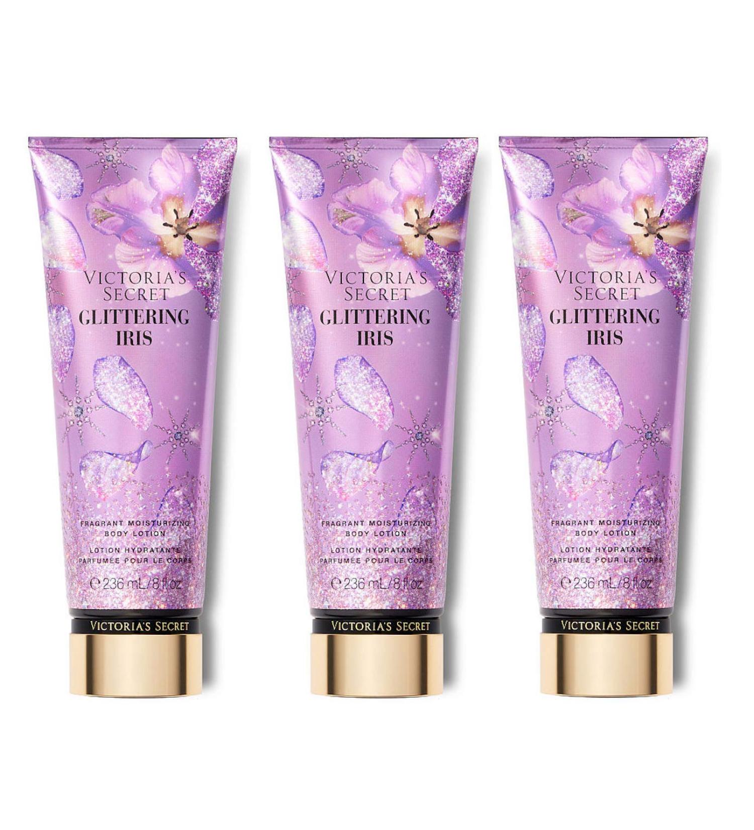Victoria's Secret Glittering Iris Fragrance Lotion for Women 8 Ounce Lot Of 3 (Glittering Iris)