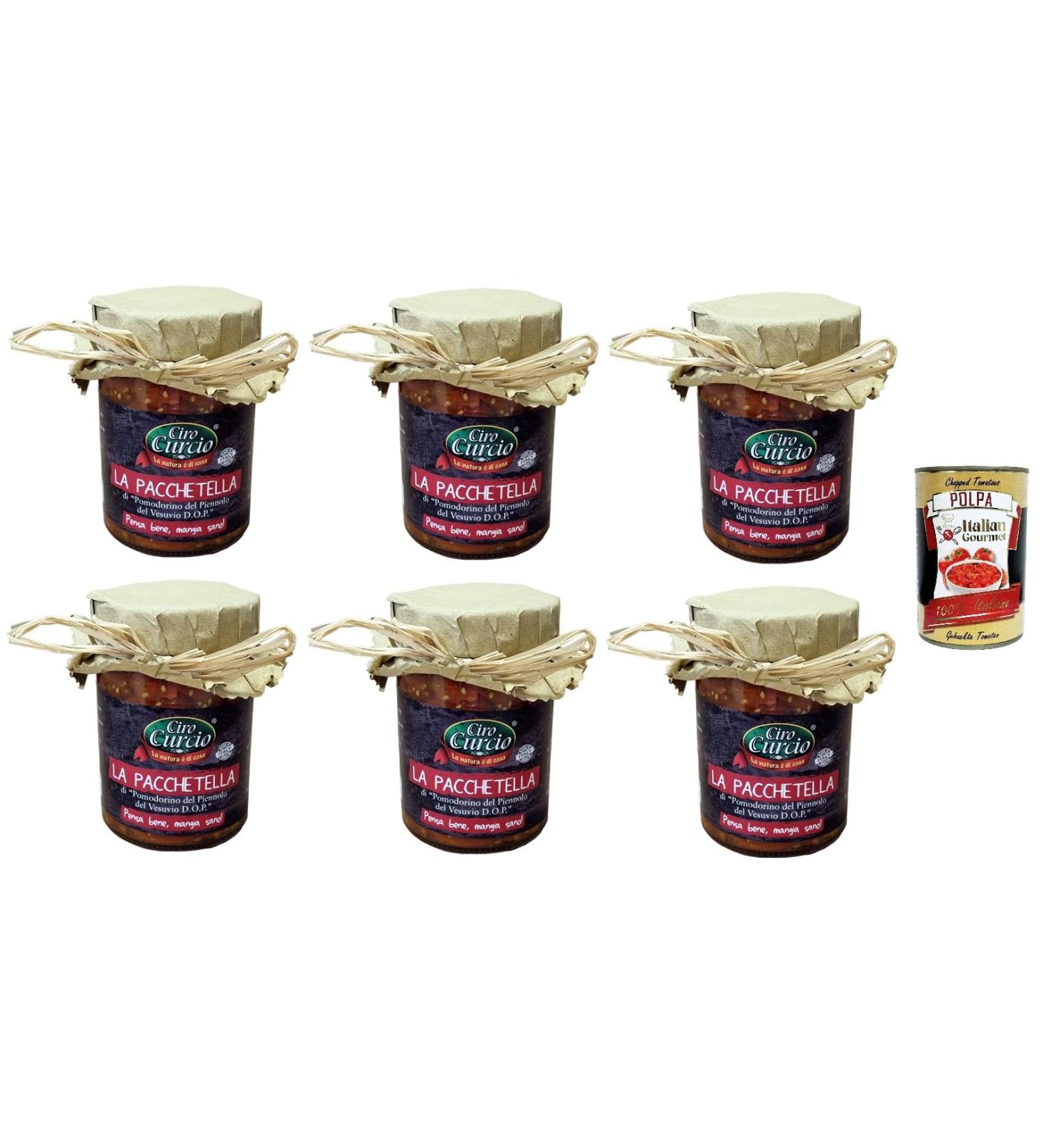  Italian Gourmet E.R. Ciro Curcio Piennolo Cherry Tomatoes from Vesuvius DOP "La Pacchetella" 370 ml + Italian Gourmet Pulp 400 g - Buy Online on GoSupps.com