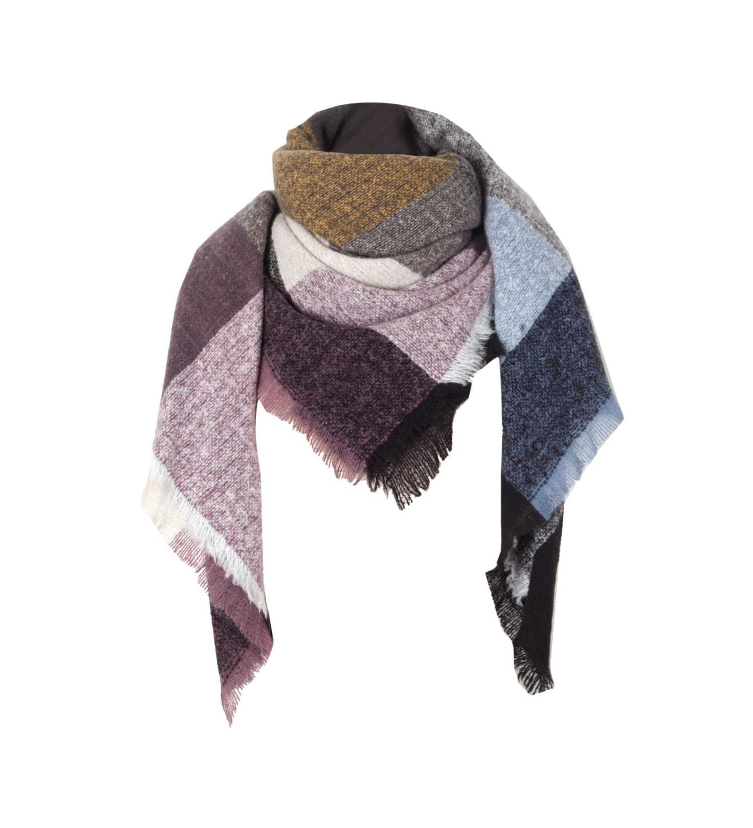 Women's Warm Winter Scarf with Buttons | Black Triangular Neck Warmer - One Size Large Wrap Scarf for All Occasions - Buy Online on GoSupps.com