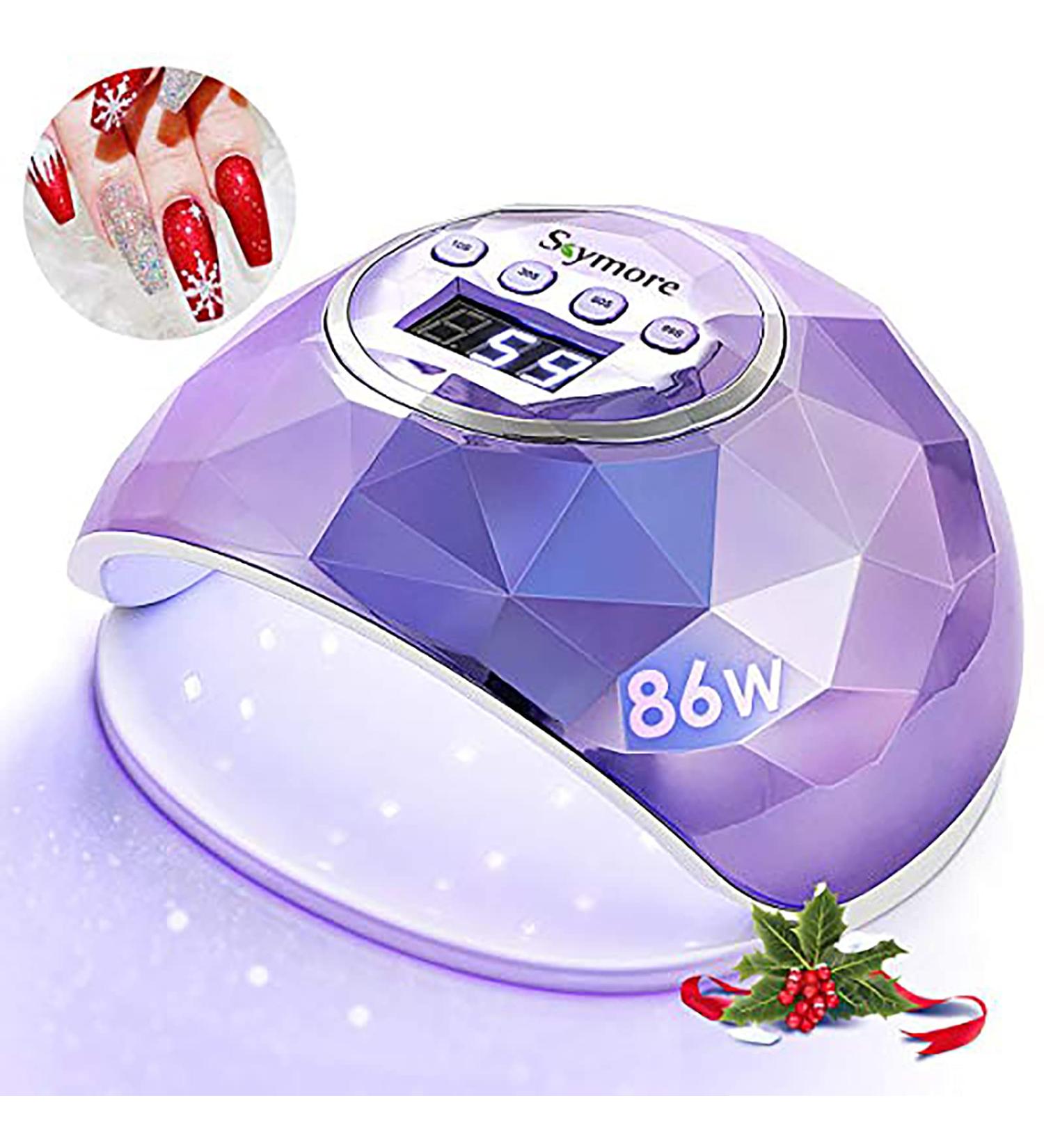 Skymore 86W LED Nail Lamp | Professional Portable Nail Dryer | 4 Timer Settings | Gel Nail Polish Curing Lamp | Automatic Sensor & LCD Display | Manicure Pedicure Tools | Home Salon - Purple - Buy Online on GoSupps.com