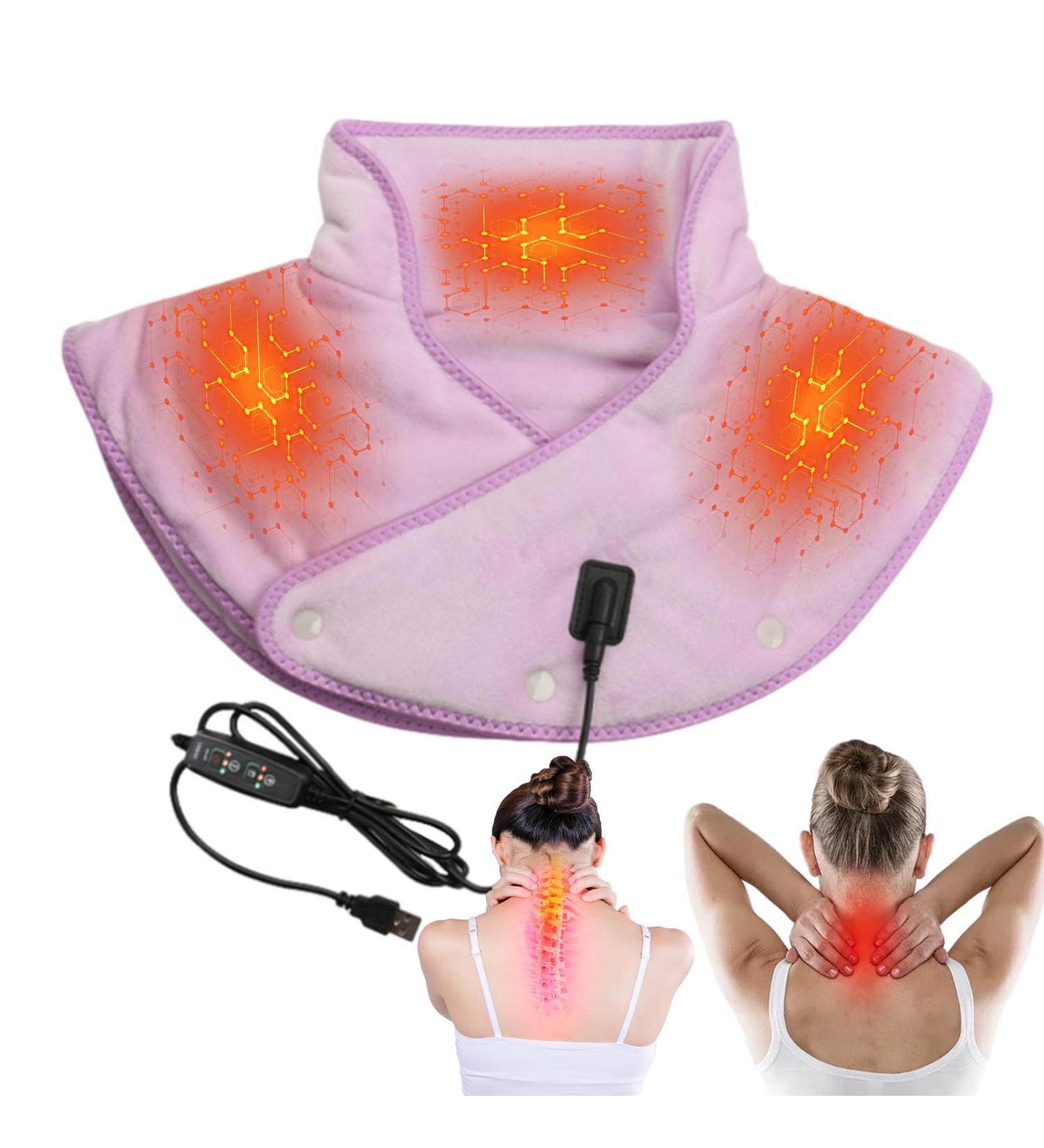 Interloximt Heated Shoulder Pad Fast Heating Neck & Shoulder Wrap with 3 Levels | Safe & Comfortable Heating Pillow for Men & Women - Buy Online on GoSupps.com