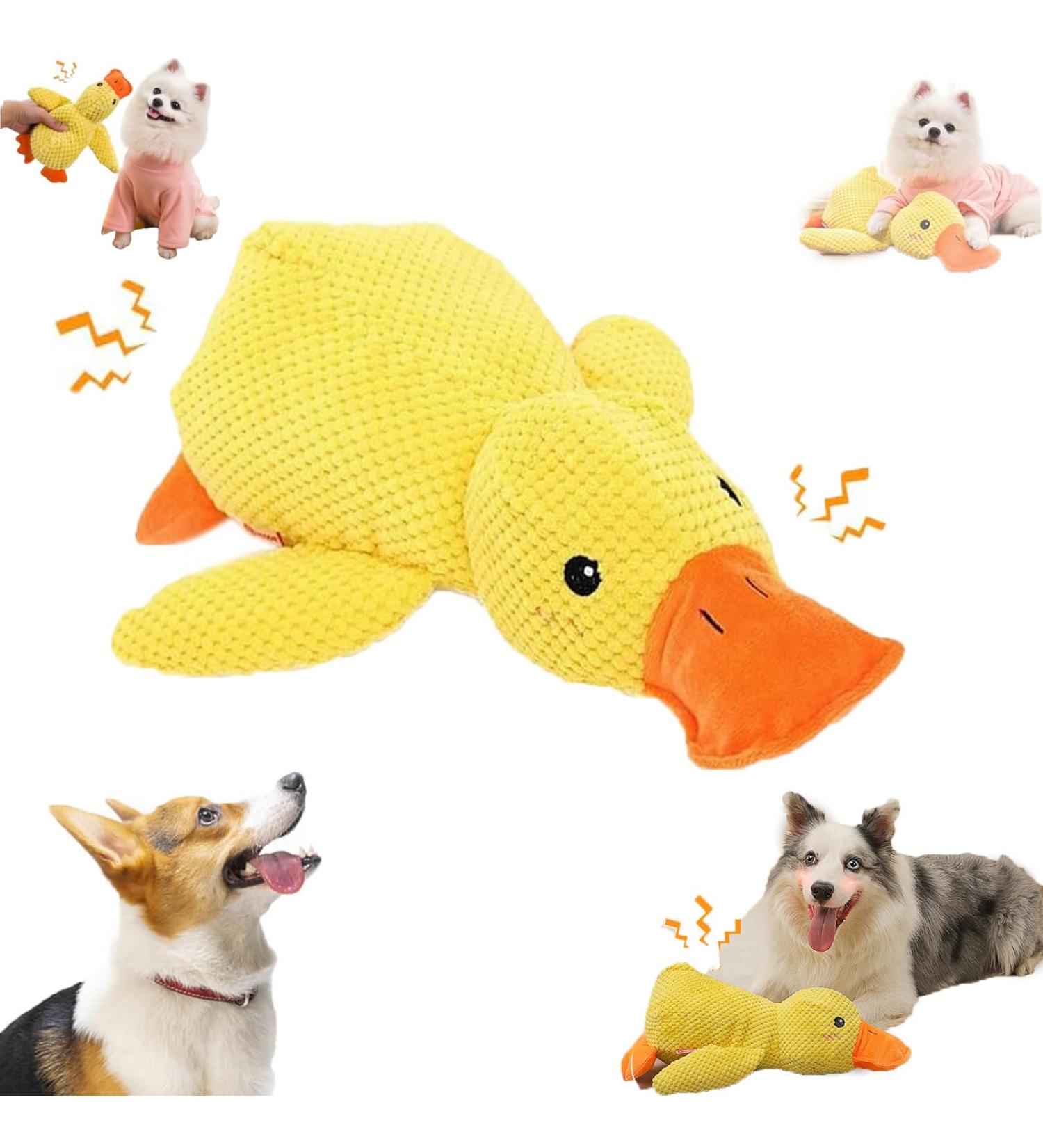 Noovelo Calming Duck Toy 2024 New Calming Duck Dog Toy Calming Duck for Dogs Dogs Emotional Support Duck Cute Quacking Stuffed Duck Dog Toy. (L-Yellow) - Buy Online on GoSupps.com