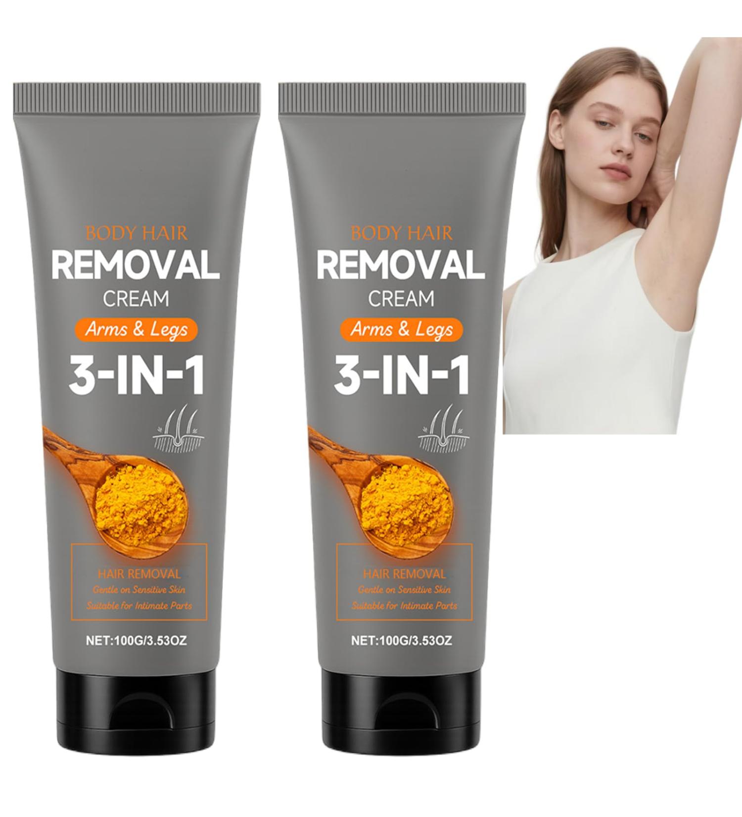 Cr me pilatoire au curcuma pour femmes et hommes avec vitamine C E pilatoire doux pour le visage intime bikini aisselles bras jambes apaisante pilateur complet du corps (2Pcs) - Buy Online on GoSupps.com