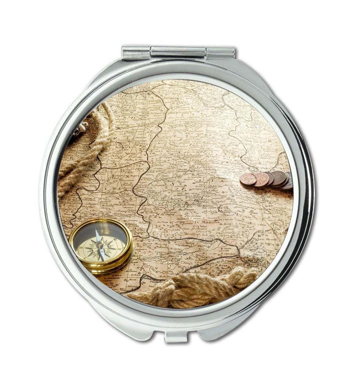 Mirror Compact Mirror Map Wallpaper map of usa pocket mirror portable mirror - Buy Online on GoSupps.com