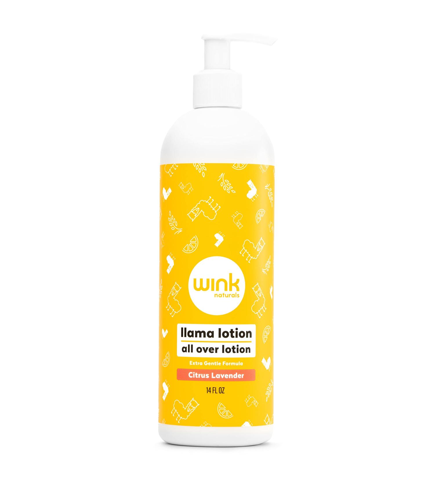 Wink Naturals Llama Baby Lotion - Gentle Moisturizing Body Care for All Ages - 14 Fl Oz - Paraben-Free, Chemical-Free, Dye-Free, Fragrance-Free - Buy Online on GoSupps.com