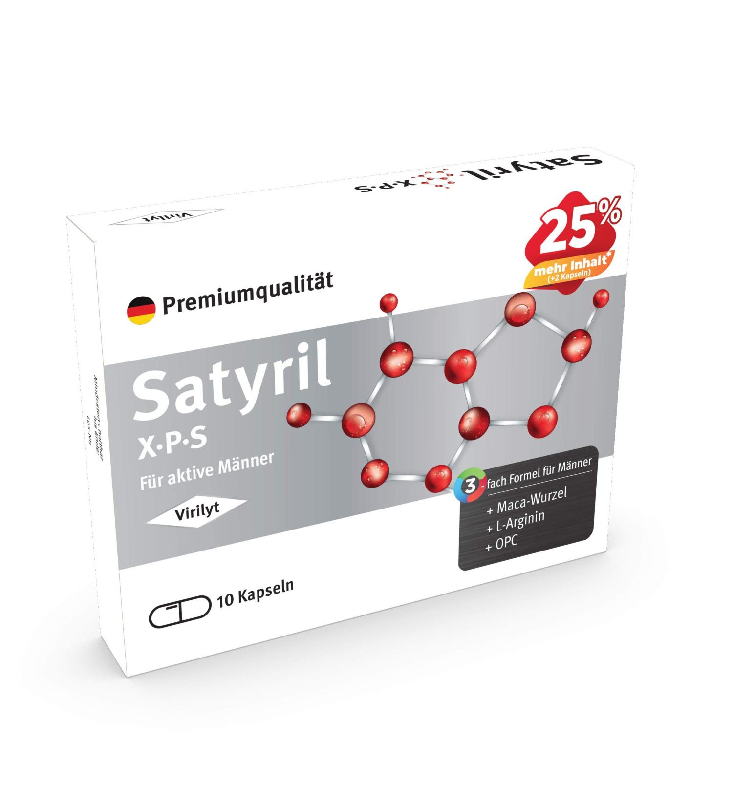 Virilyt Satyril for Active Men - 10 High Dose Capsules with Maca L-Arginine Zinc & Selenium | Study-Based Development | Fast International Shipping from Germany - Buy Online on GoSupps.com