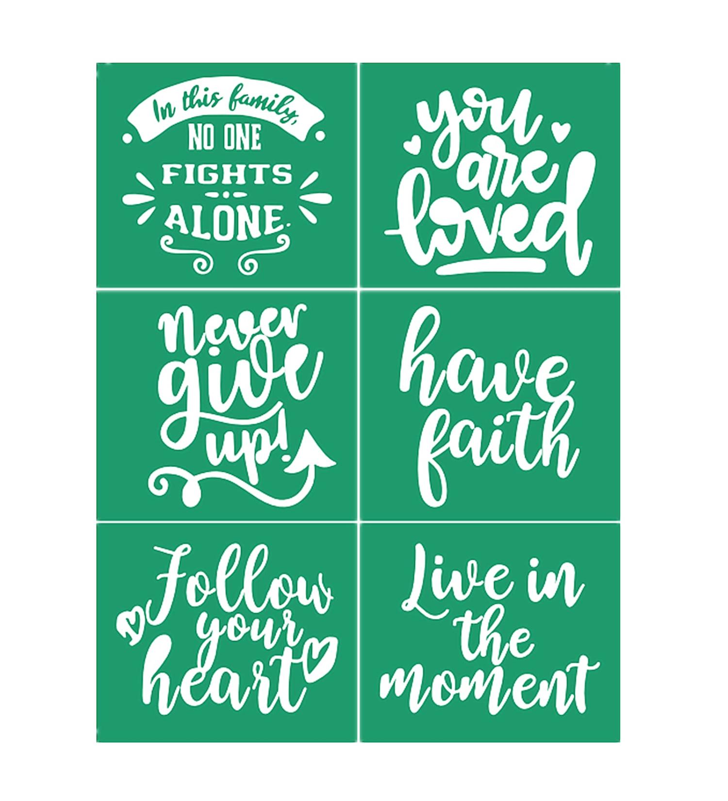 JAJADO Self Adhesive Silk Screen Stencil - Faith, Family, Love | Reusable Mesh Transfer for DIY Projects 8.5''x11 - Buy Online on GoSupps.com
