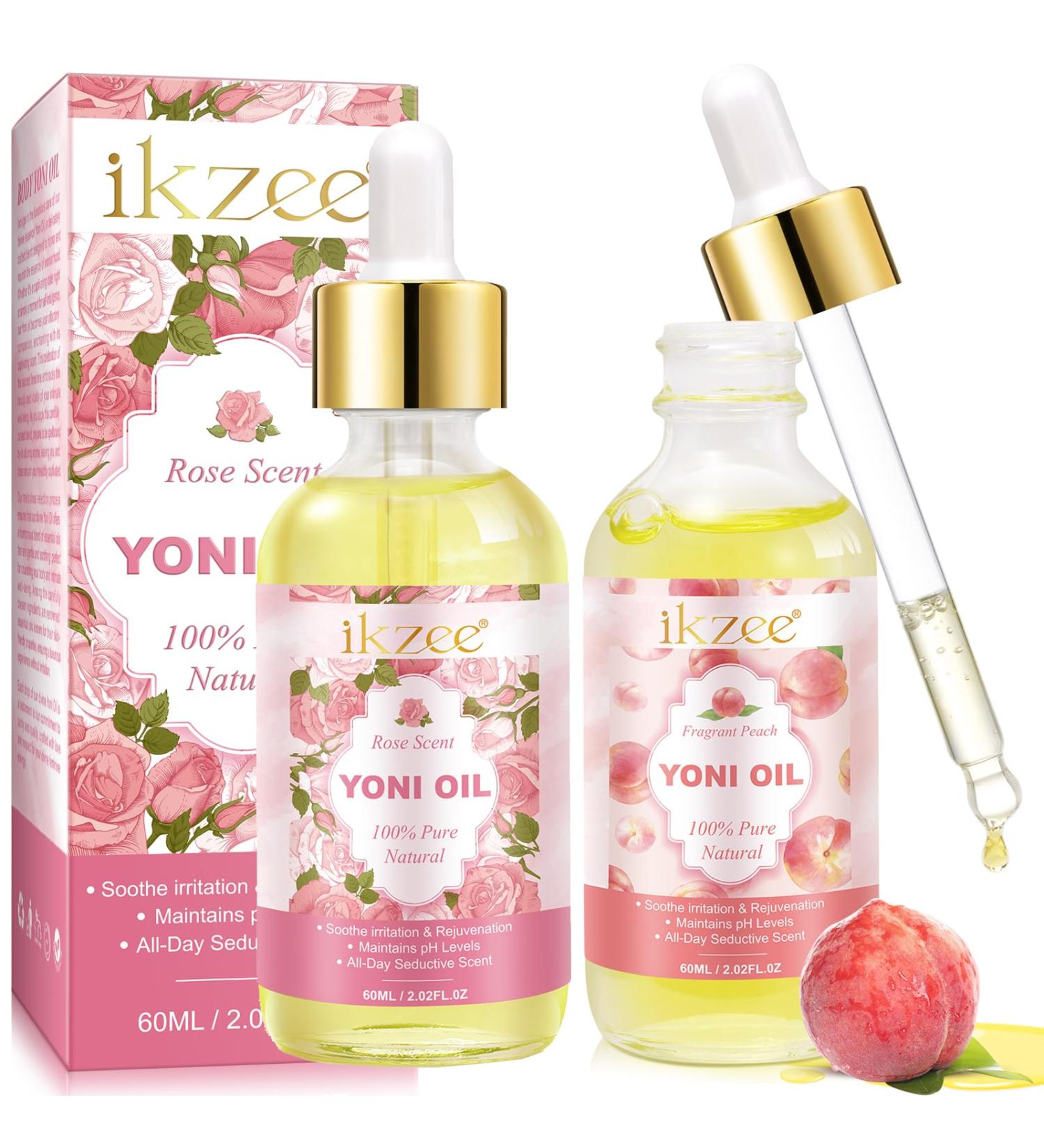 Buy Organic Yoni Oil 60ml (2pcs) | Feminine Moisturizer with Rose & Peach | Enhance Smell & Taste | pH Balanced Body Juice for Women - Buy Online on GoSupps.com