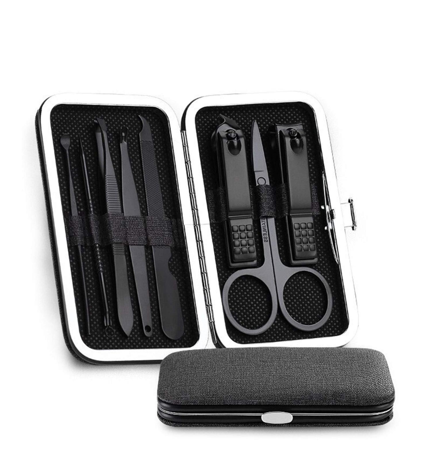 BANDKIT Stainless steel Manicure Set Pedicure kit Scissor Tweezer Ear pick Utility Toe Nail Clipper Facial Care Tool(8 Pieces) - Buy Online on GoSupps.com