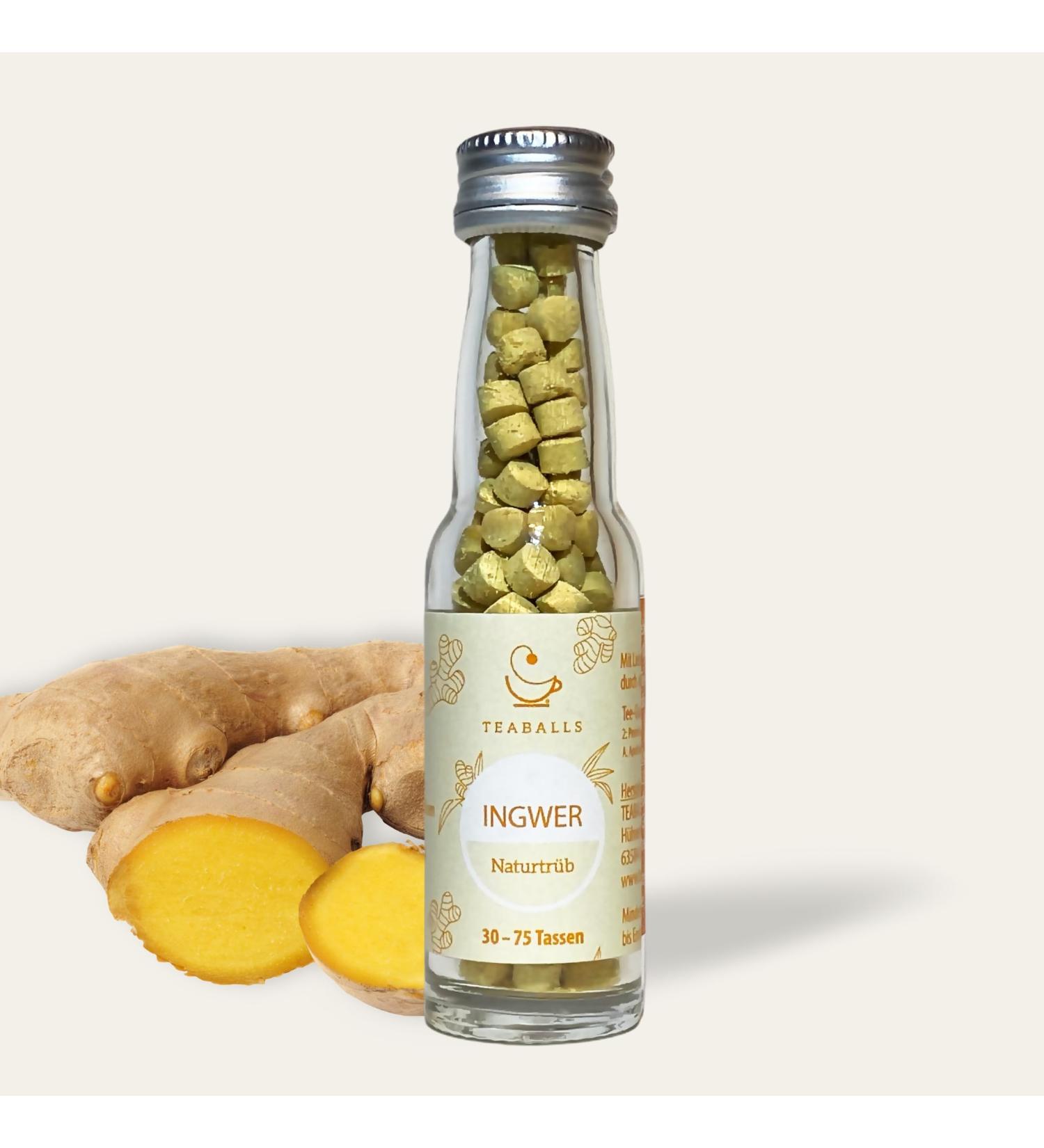 Teaballs Pure Nature Bio Ginger Tea - 100% Organic Herbal Blend from Germany | Brew 30-75 Cups of Pure Wellness - Buy Online on GoSupps.com