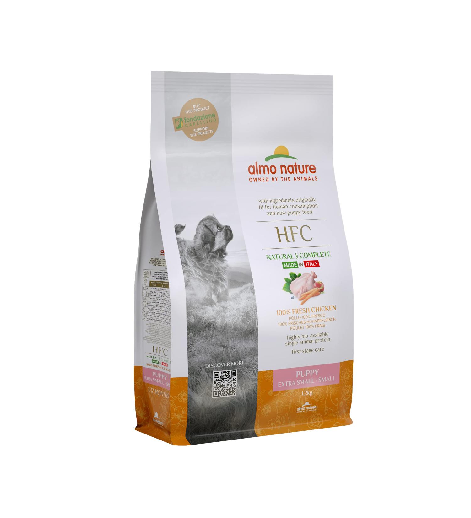 Almo Nature HFC Puppy XS/S - Puppy Food with Chicken Originally Fit for Human Consumption and now used as Dog Food. - Buy Online on GoSupps.com