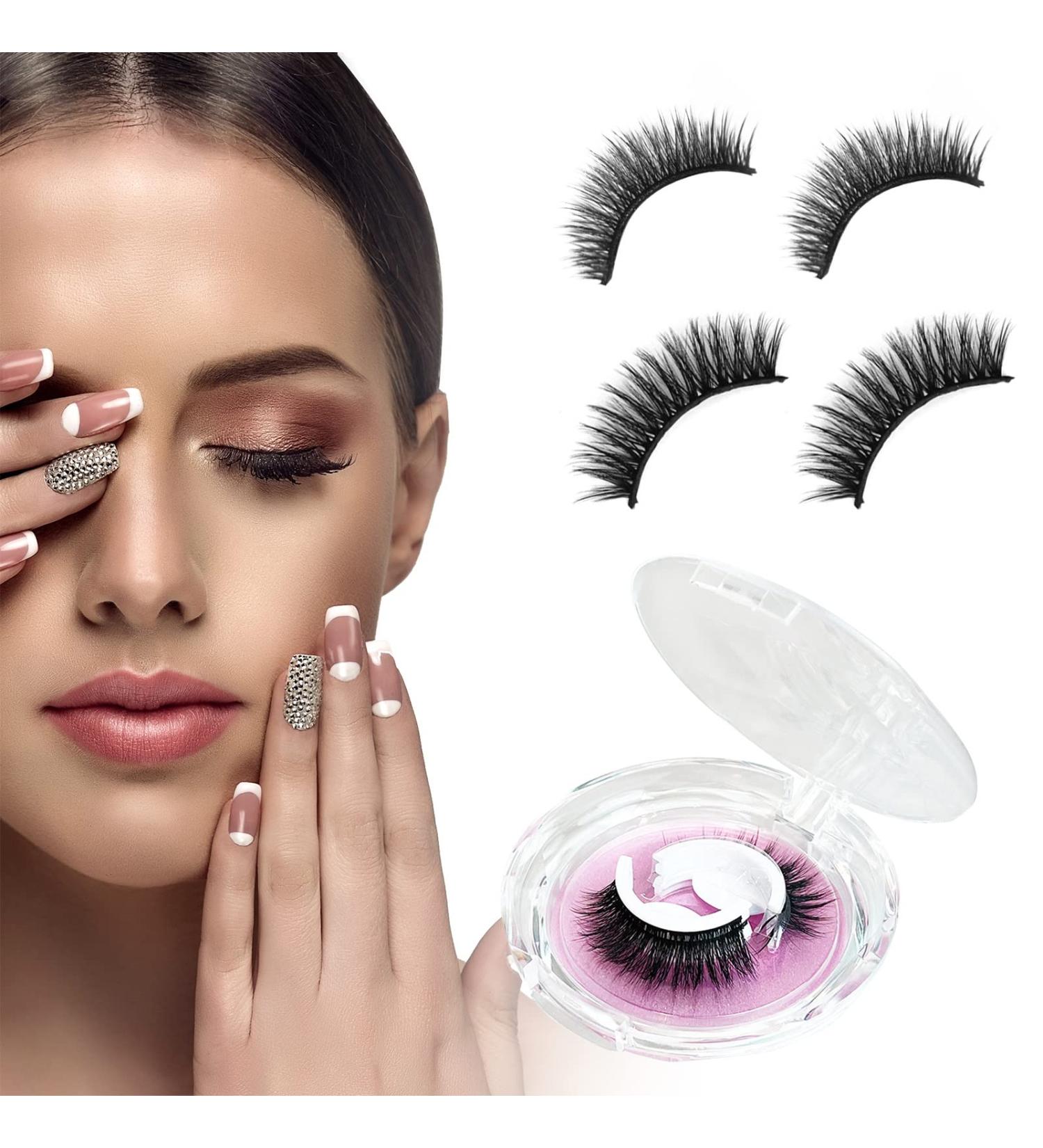 Reusable Self-adhesive Waterproof False Eyelashes - Natural & Easy to Wear (2 Pairs) - Buy Online on GoSupps.com