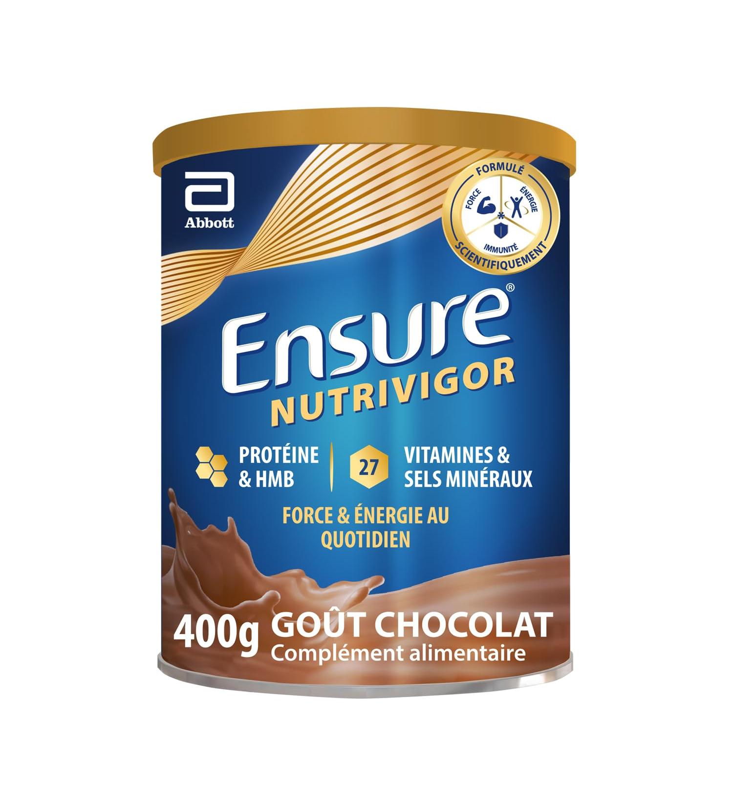 Ensure NutriVigor Protein Supplement 27 Vitamins and Minerals and HMB for Healthy and Balanced Diet (Chocolate 1 x 400 g) - Buy Online on GoSupps.com