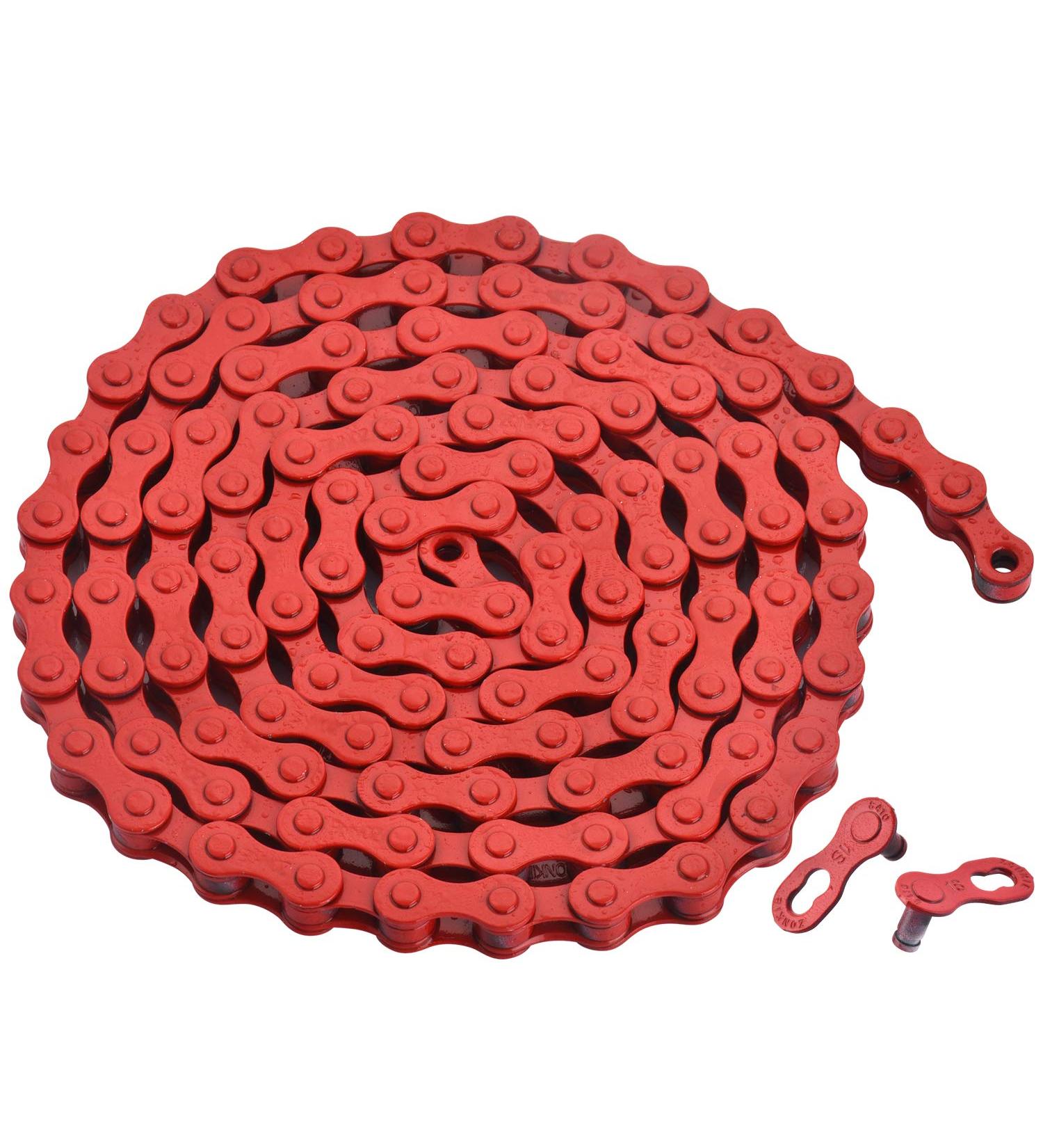 Zonkie Single-Speed Bicycle Chain 1/2 x 1/8 Inch 116 Links - Red Chain for Smooth Riding - Buy Online on GoSupps.com