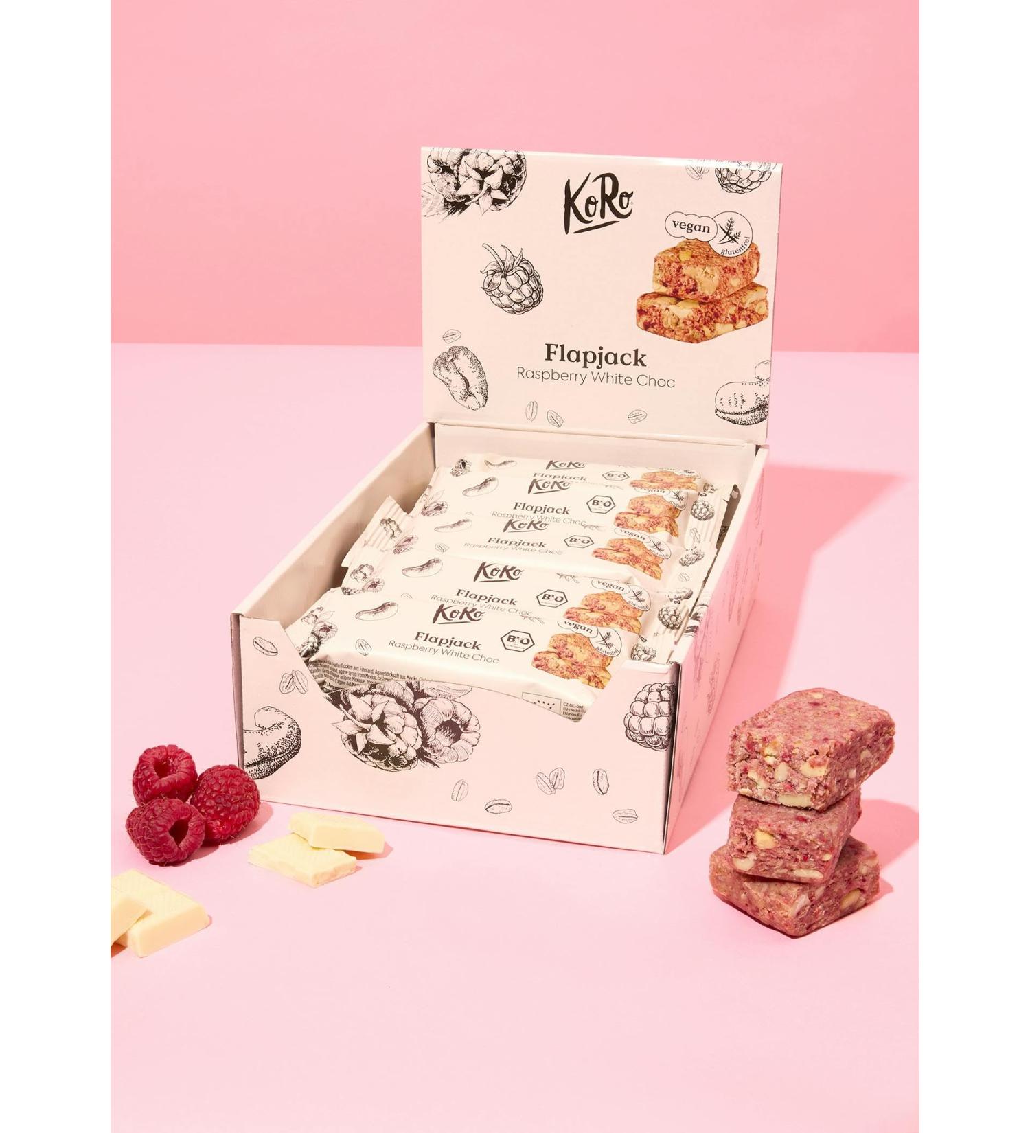 KoRo - Barre d'avoine framboise chocolat blanc bio 15 x 60 g Vegan 15 Count - Buy Online on GoSupps.com