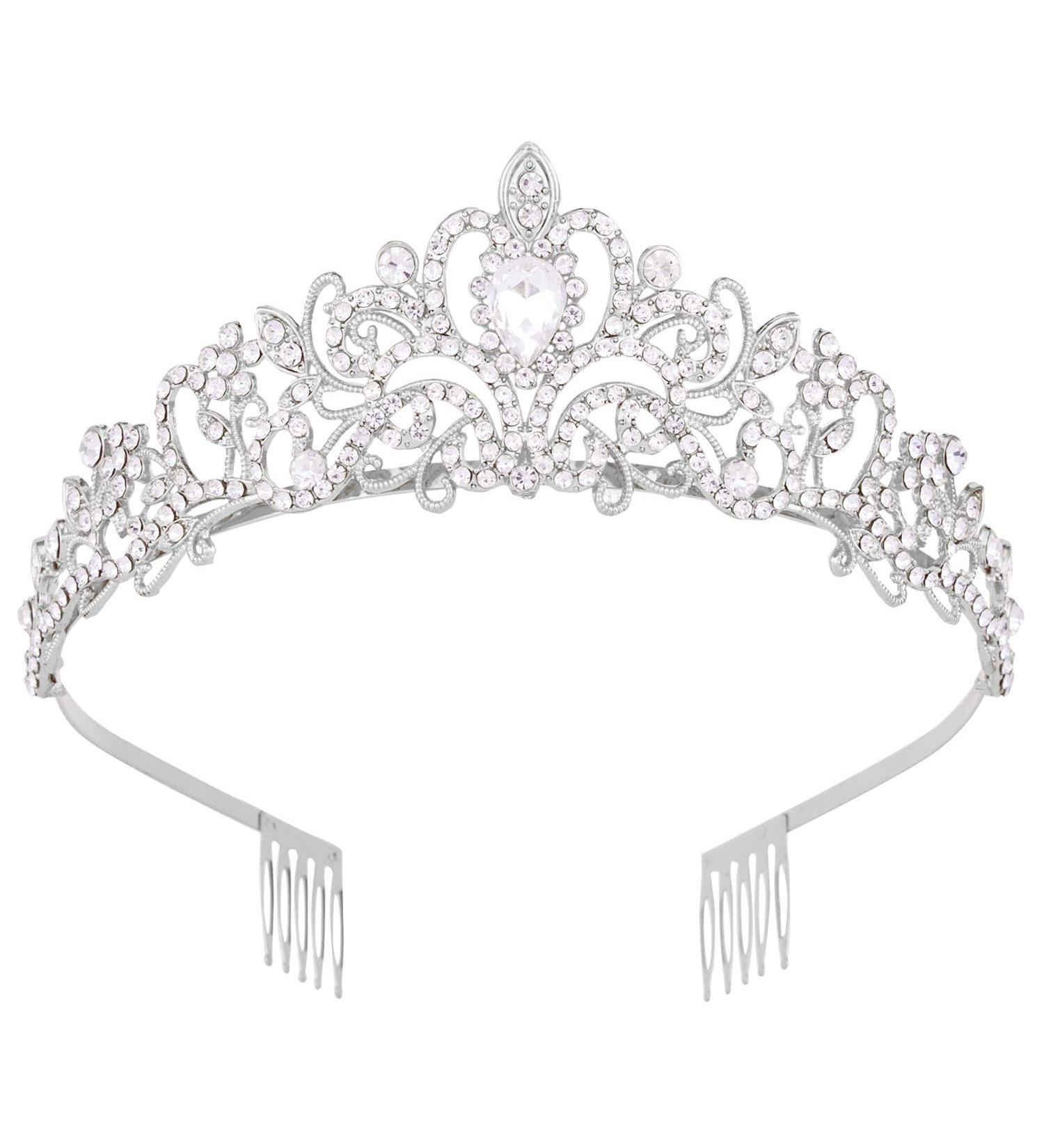 Vofler Crystal Tiara Crown Headband - Rhinestone Hair Jewelry for Women & Girls | Bridal Prom Pageant & Party Decor - Buy Online on GoSupps.com
