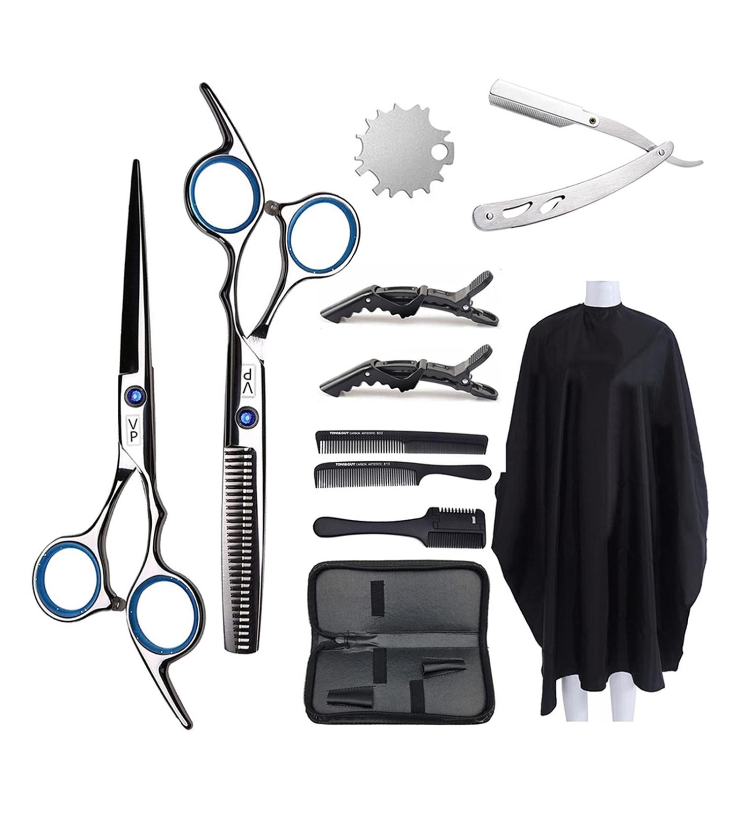 Hair Scissors/Hair Shears Hairdressing Scissors Kit Hair Scissors with Tail Comb Hair Cloak Haircut Comb Styling Tool for Barber Salon Home 6 Inch Hair Cutting Scissors - Buy Online on GoSupps.com