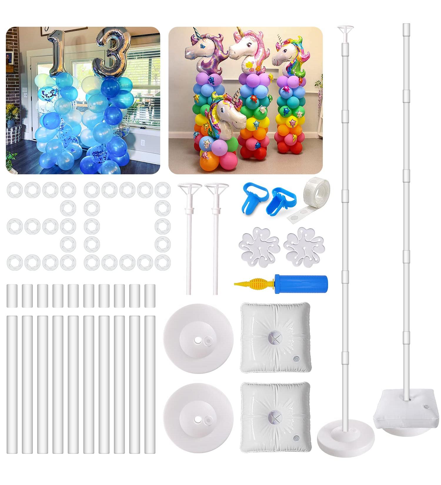 IDAODAN Balloon Column Kit - 2 Set | 65 Inch Height Balloon Tower Stand for Wedding, Baby Shower, Birthday Party Decor - Buy Online on GoSupps.com
