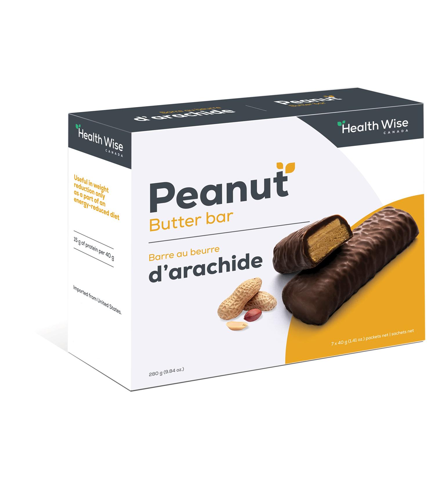 Health Wise Peanut Butter Protein Bar 1.41 Ounce Bars 7 Count - Buy Online on GoSupps.com