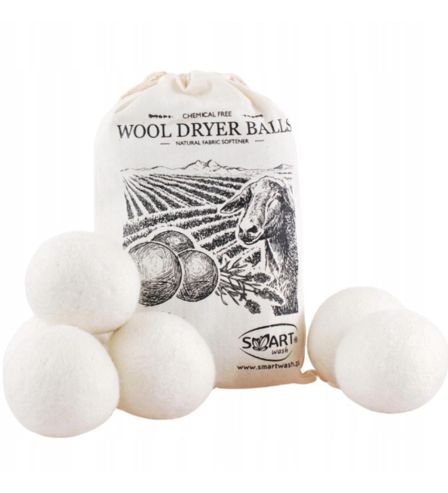 Smart Wash Dryer Balls - 100% Wool Tumble Dryer Balls (6 Pieces) | Hypoallergenic New Zealand Sheep Wool for Faster Drying - Buy Online on GoSupps.com
