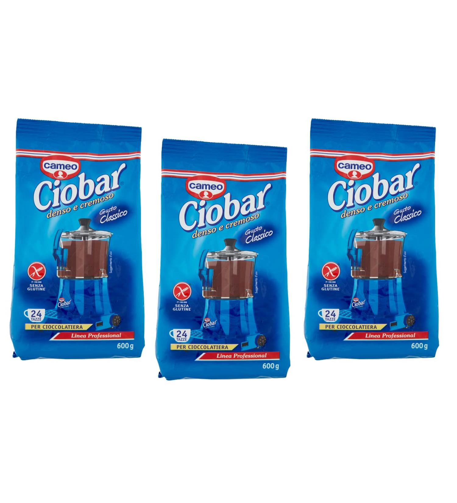 Cameo Ciobar Professional Classico Set of 3 Preparations for Hot Chocolate Drinks 24 Cups Gluten Free 600 g - Buy Online on GoSupps.com
