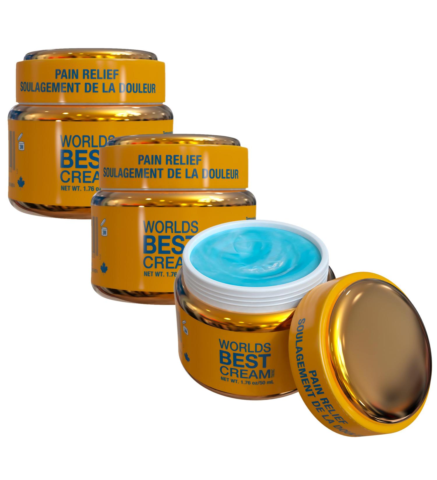 Worlds Best Cream Natural Arthritis Pain Relief Cream using the Power of Copper (50 ml Jar - 3Pack) - Buy Online on GoSupps.com