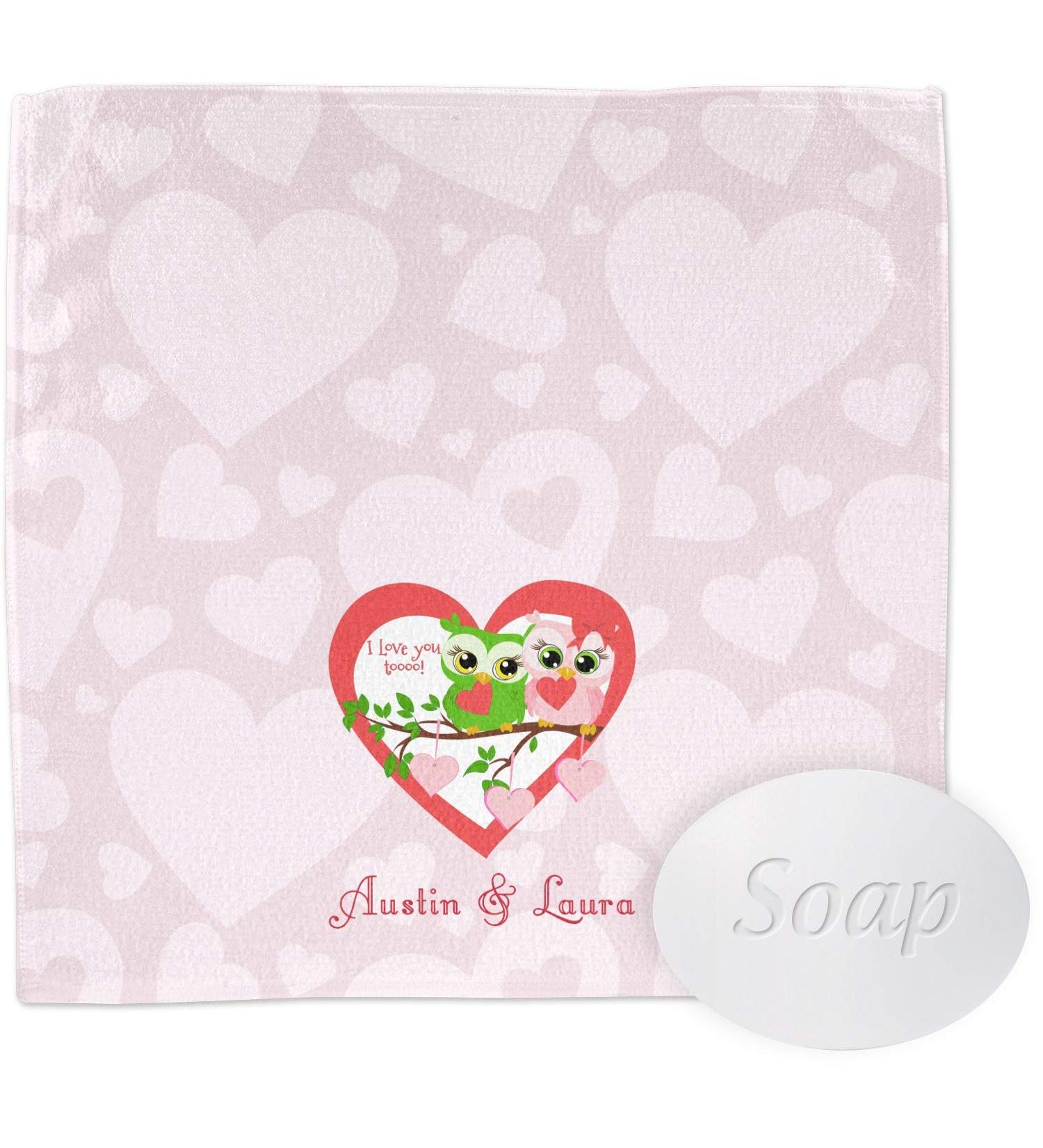 YouCustomizeIt Personalized Valentine Owls Washcloth
