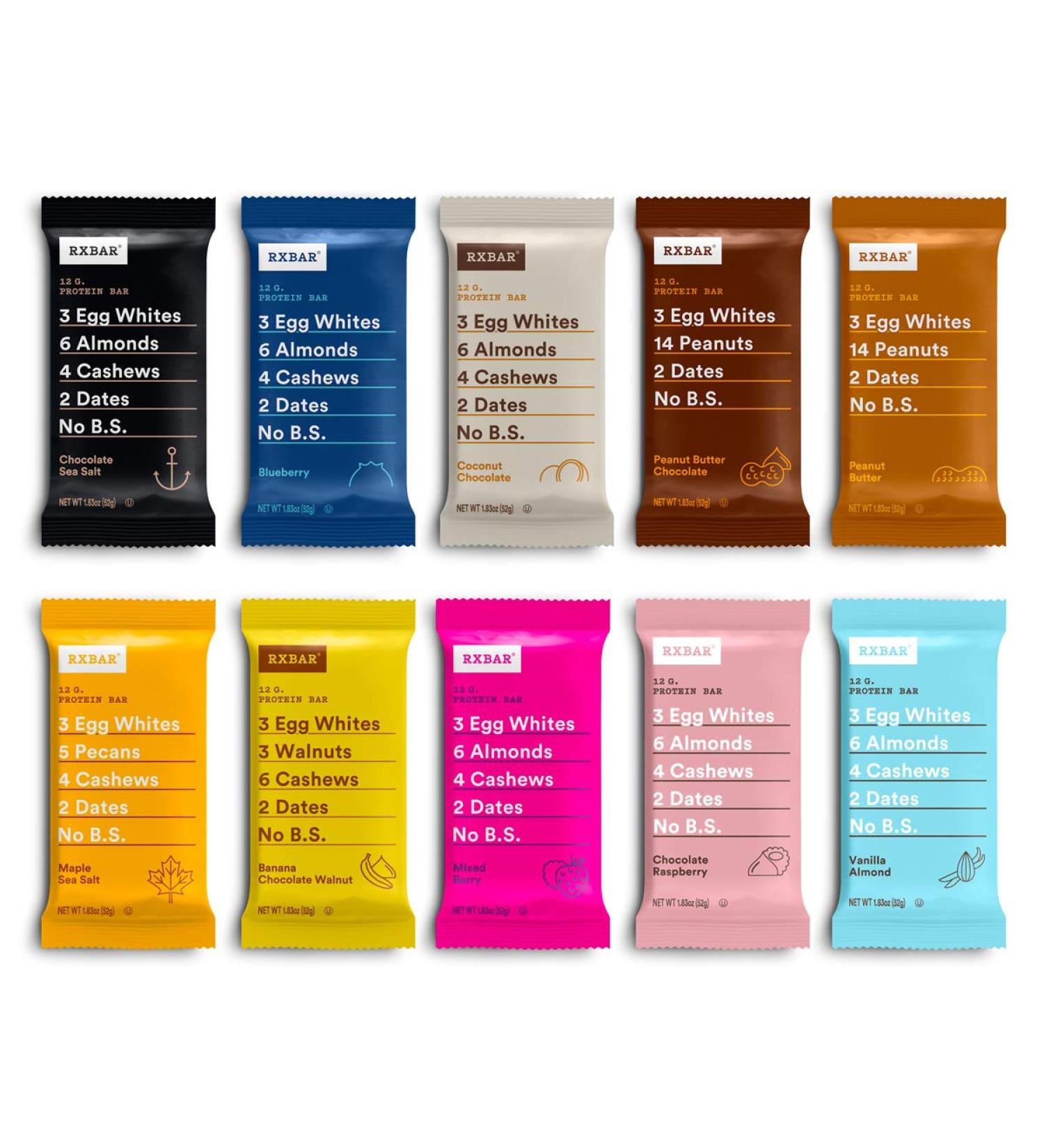 RXBAR Variety Pack - 30 Pack of 1.83 oz Gluten Free Protein Bars - Buy Online on GoSupps.com