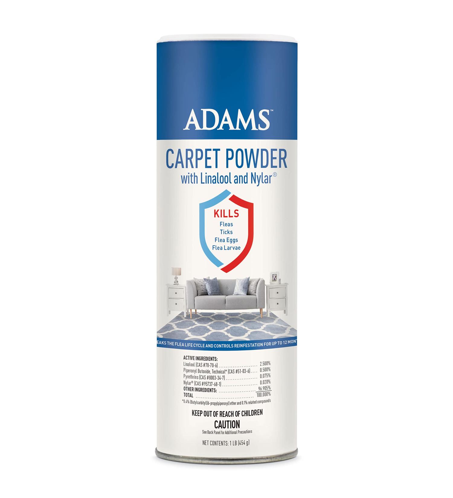 Adams Carpet Powder with Linalool and Nylar - Effective Carpet Cleaning Solution - Buy Online on GoSupps.com