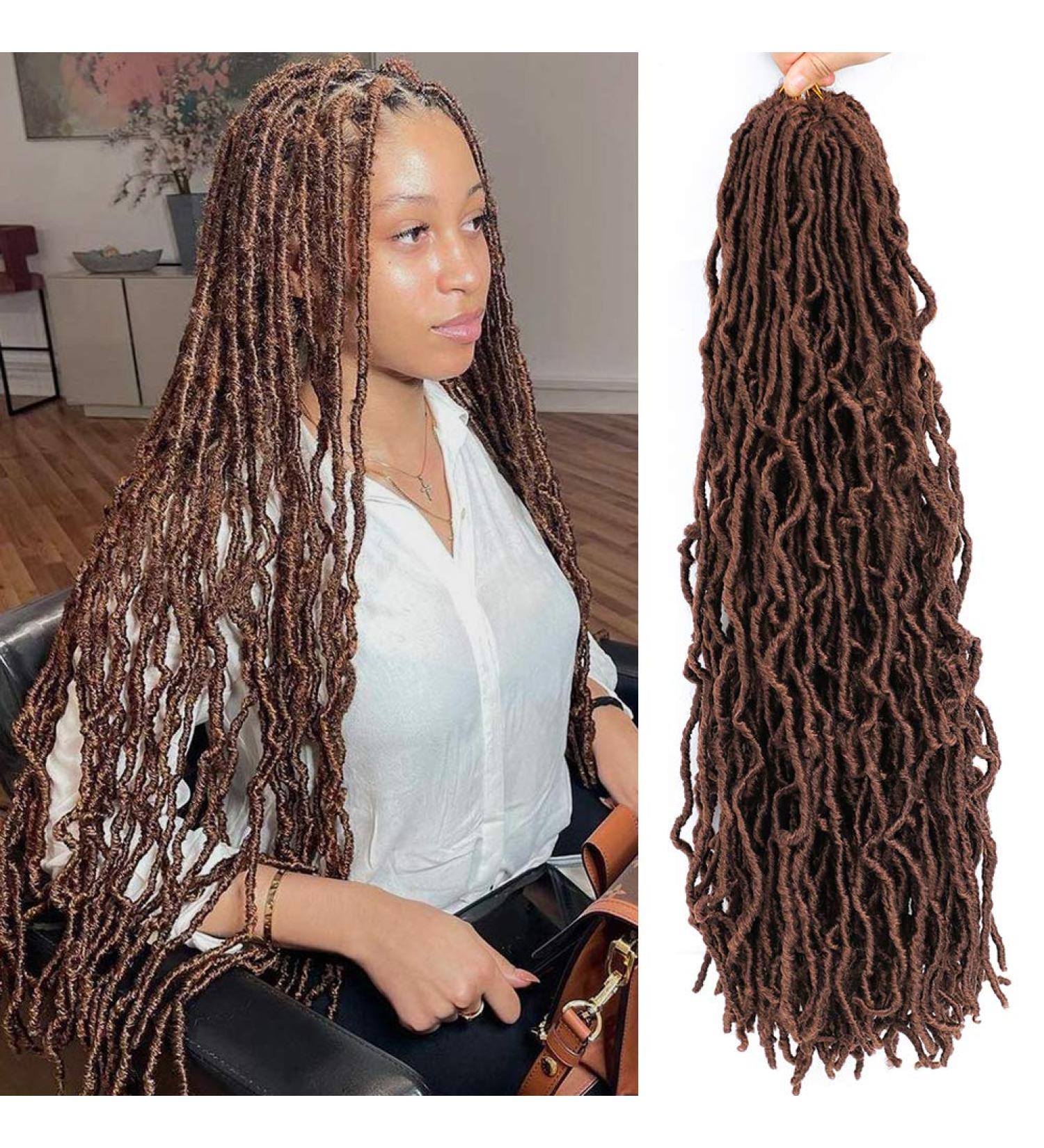 Croliya Faux Locs Crochet Hair 24 Inch 6 Packs Pre Looped Goddess Faux Locs Braids Synthetic Hair Extensions - 30# Color - Buy Online on GoSupps.com