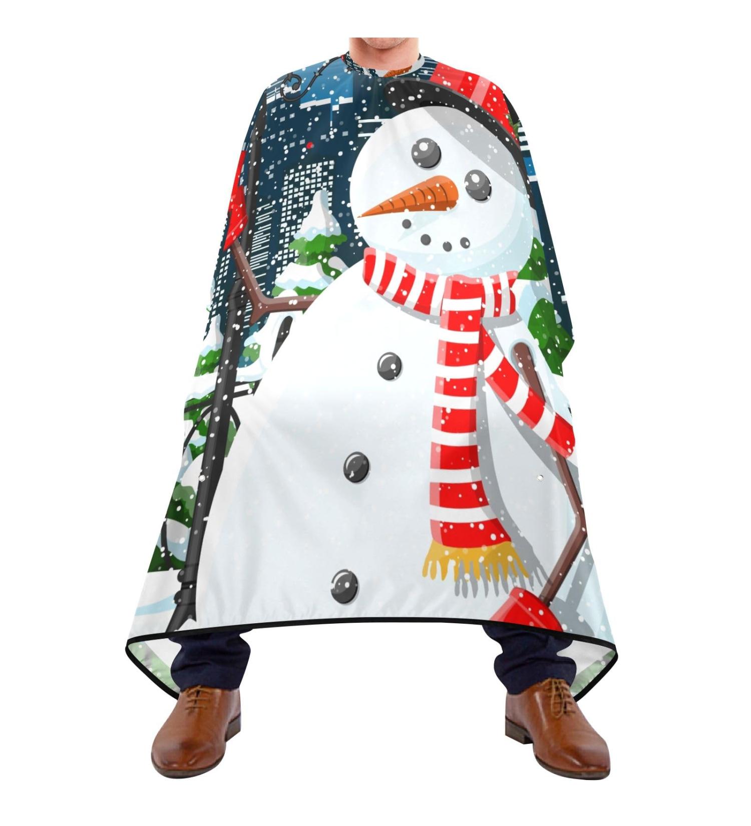 Waterproof Barber Cape - Cartoon Christmas Snowman & Cheetah Haircut Bib | Unisex Men s Hair Cutting Cape - Buy Online on GoSupps.com