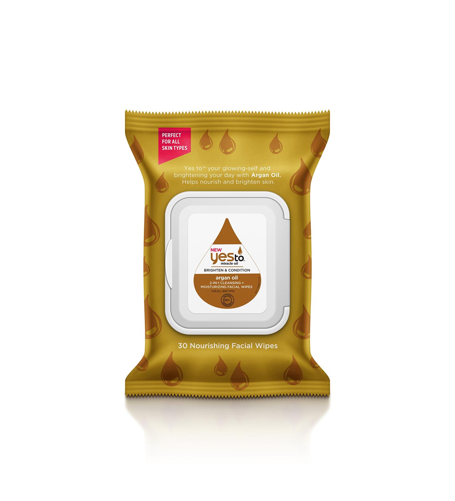 Yes to Miracle Oil Argan Oil 2-in-1 Facial Wipes | Cleansing & Moisturizing | International Shipping - Buy Online on GoSupps.com
