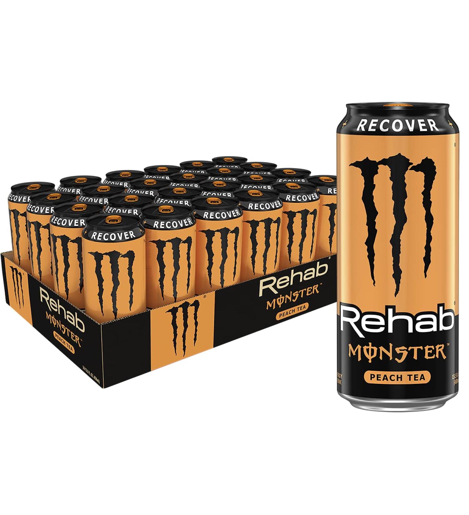 Monster Rehab Peach Tea + Energy 15.5 oz (Pack of 24) | Energy Iced Tea - Buy Online on GoSupps.com