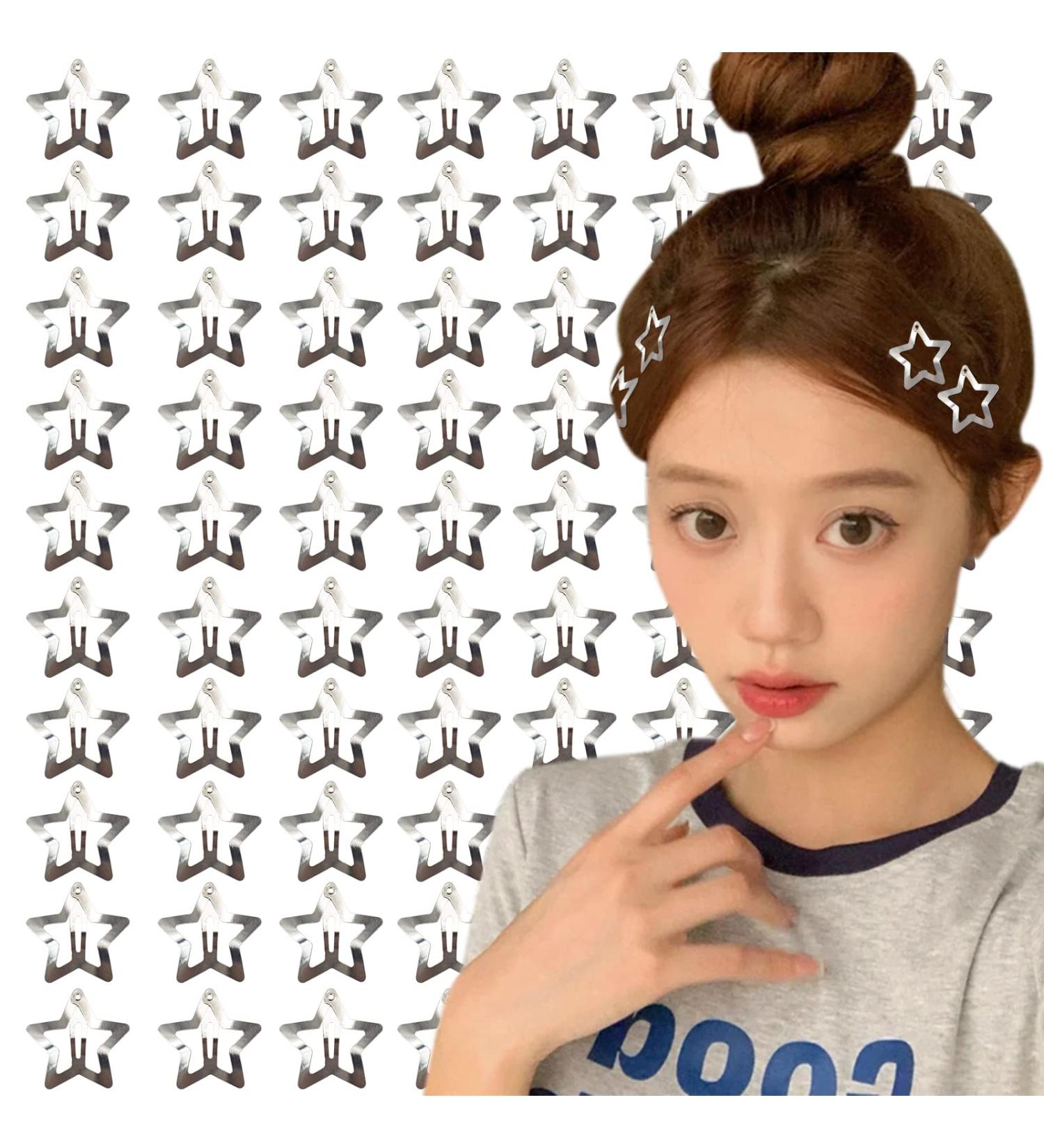 80-Piece Star Snap Hair Clips - Y2K Cute Non-Slip Barrettes for Women & Girls (Silver) - Buy Online on GoSupps.com