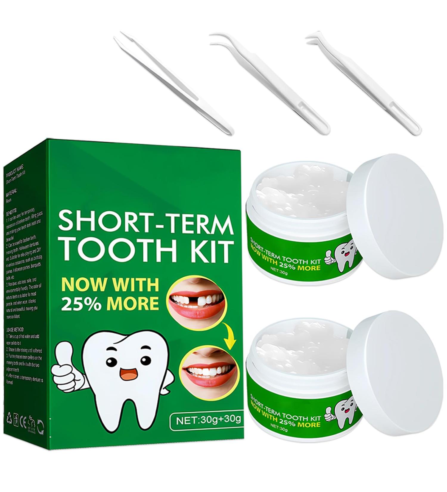 Provisional Denture Dental Adhesive Set | Temporary Tooth Repair Kit | DIY Vampire Fake Dentures - 60g - Buy Online on GoSupps.com