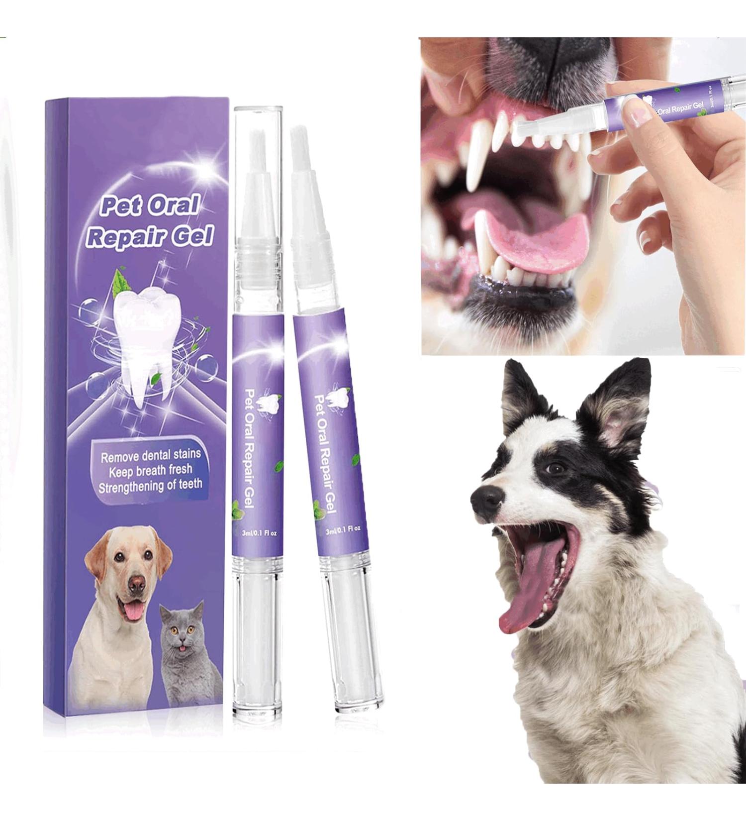 Pet Oral Repair Gel Pet Oral Repair Gel For Dogs Pet Oral Restorative Gel Pet Oral Restoration White Gel Pet Oral Restoration Gel Targets Tartars-Without Brushin (2) - Buy Online on GoSupps.com
