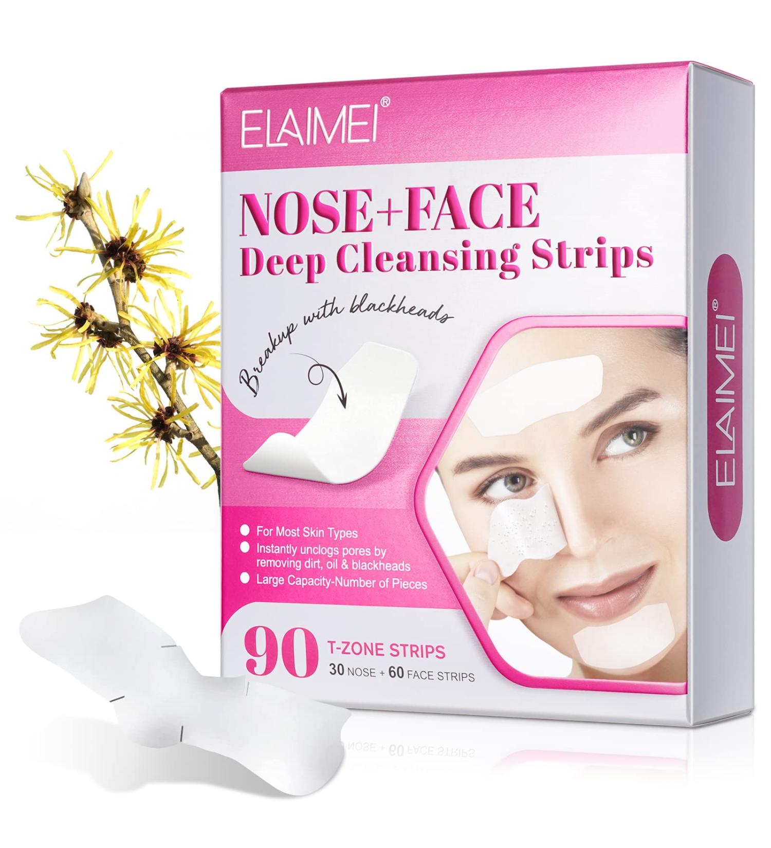 90 Pcs Nose Pore Strips for Blackheads Removal - Deep Cleansing T-Zone Blackhead Remover for Women Men - Buy Online on GoSupps.com