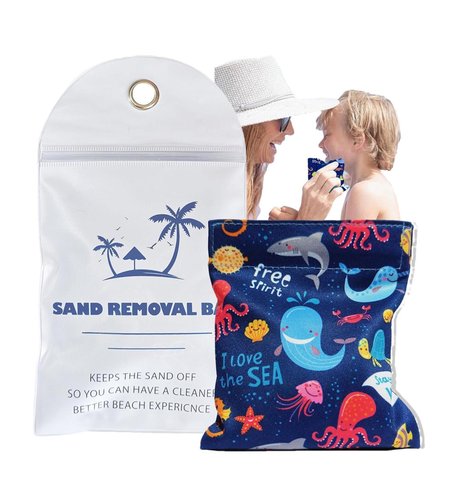 Beach Sand Remover - Cartoon Talc Free Sand Removal Beach Accessories | Sand Removal Beach Accessories Sand Wipe Off Mitt Sand Brush for Beach Feet Beach Vacation Camping Travel Trip - Buy Online on GoSupps.com