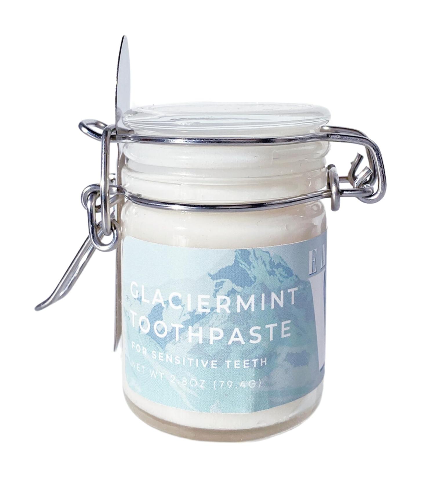 GlacierMint Toothpaste for Sensitive Teeth - All Natural Plastic Free Paraben Free Sulfate Free Non-Toxic Toothpaste with Hydroxyapatite Peppermint 2.8 Ounce (Pack of 1) - Buy Online on GoSupps.com